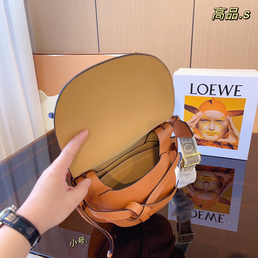 Replica Loewe Gate Small Canvas Jacquard-Trimmed Leather Shoulder Bag