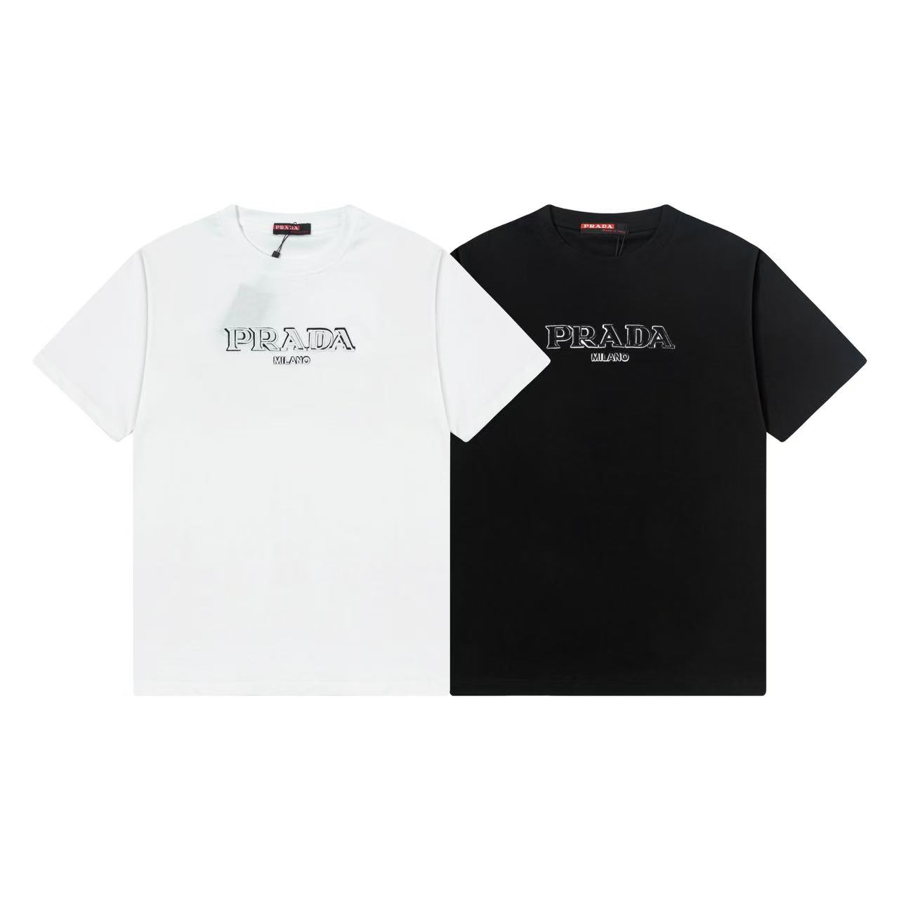 Prada embroidered letter logo T-shirt