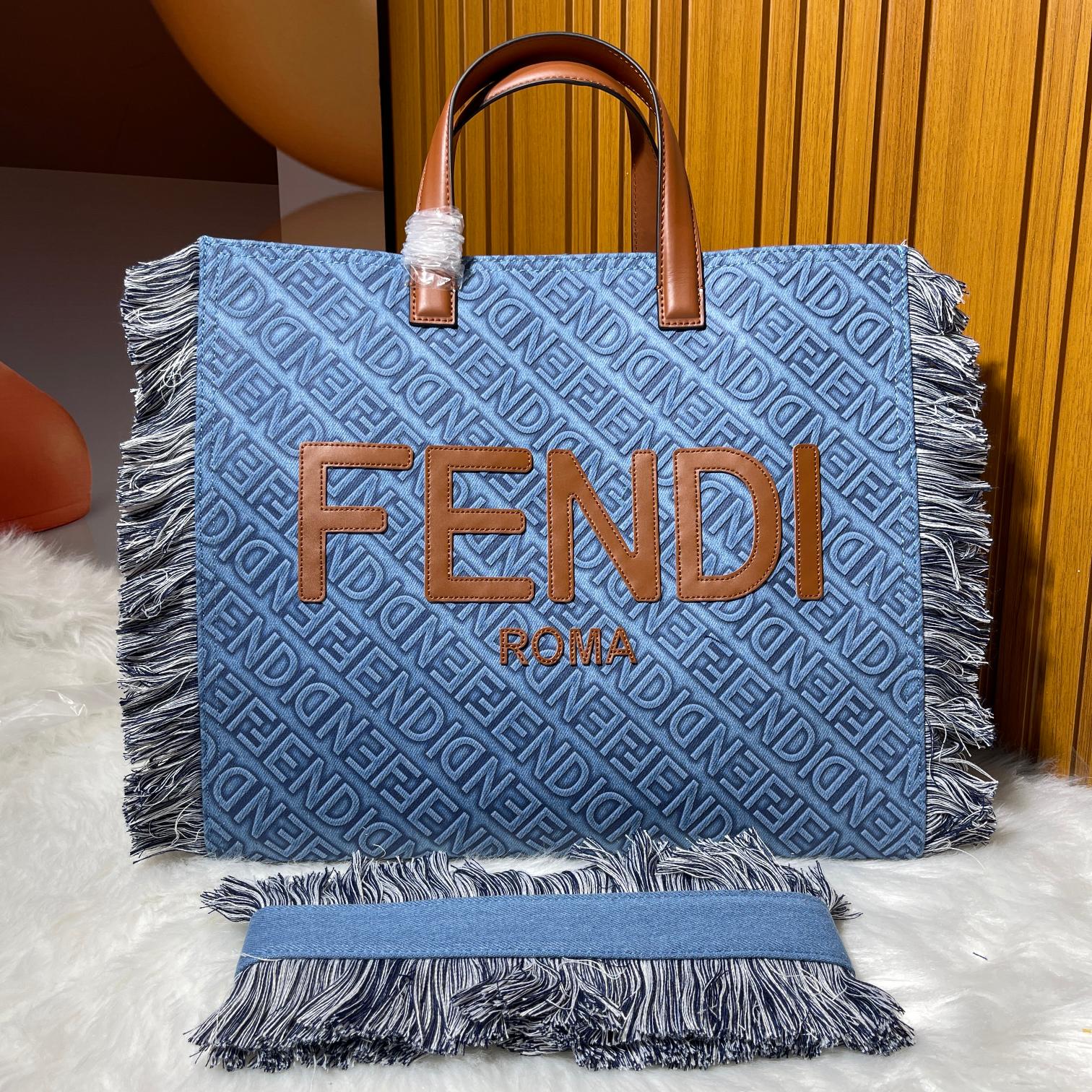 Fendi denim tote bag shoulder bag