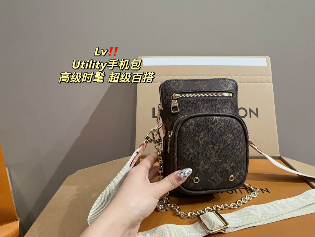 LV Louis Vuitton utility phone bag