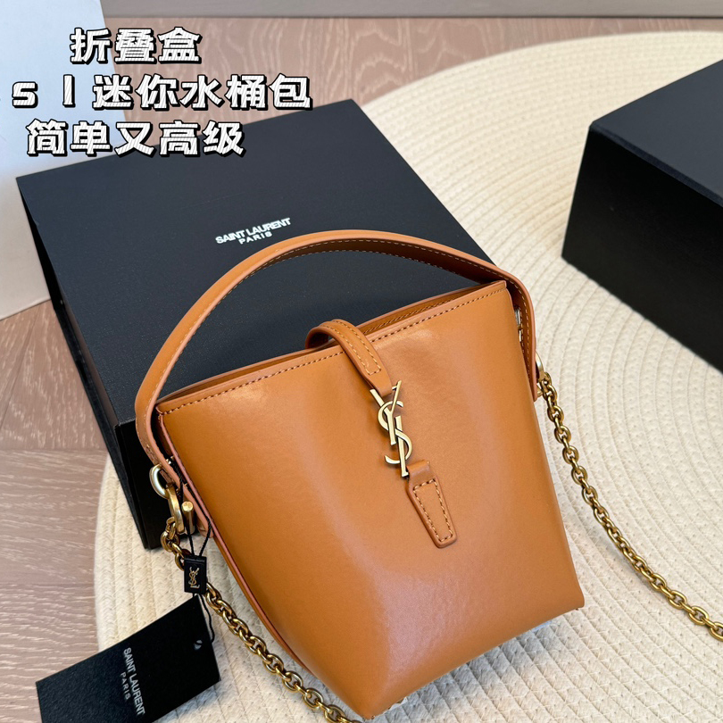 YSL bucket chain crossbody bag