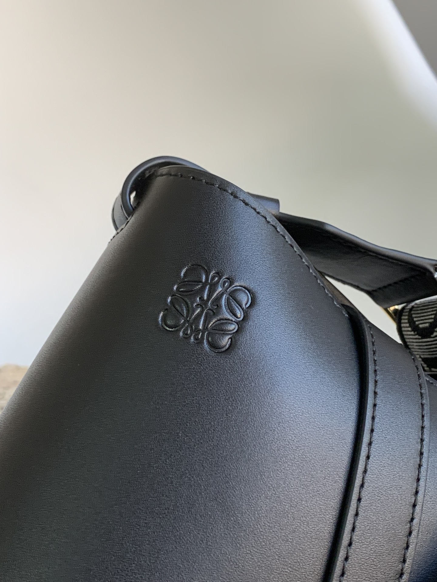 Replica Loewe Women Small Gate Bag in Soft Calfskin and Jacquard-Black