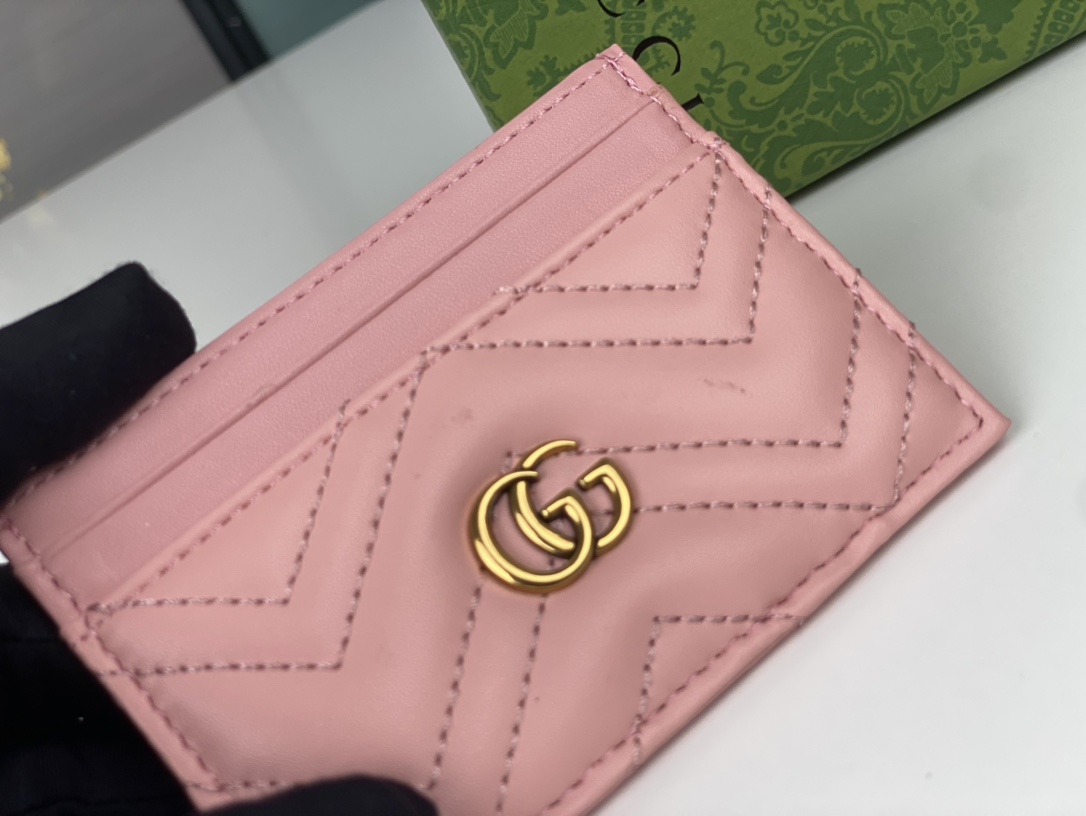 Replica Gucci GG Marmont Women Real Leather Card Bag