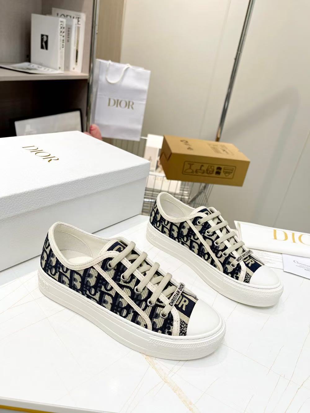 DIOR classic embroidered casual shoes