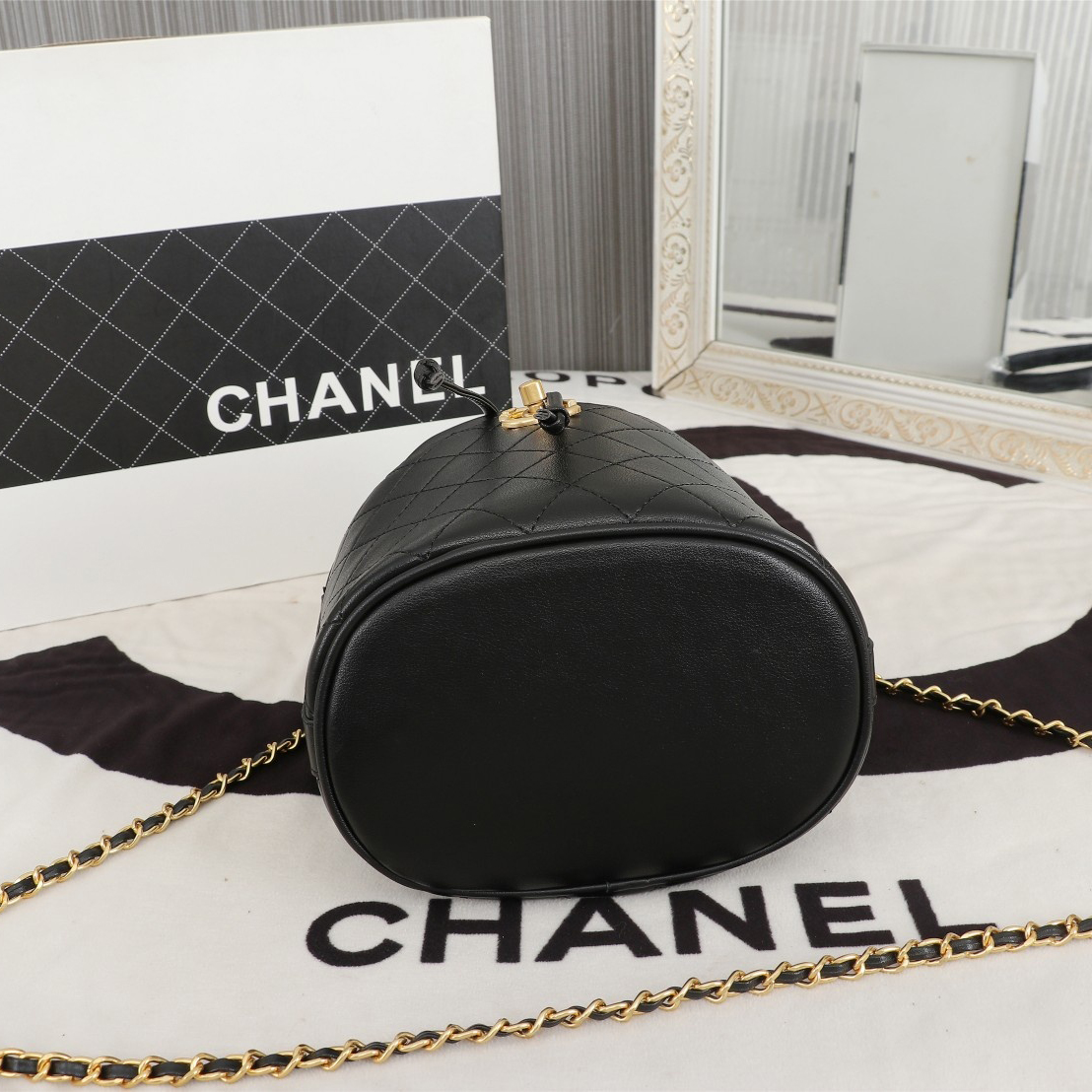 Chanel bucket crossbody bag