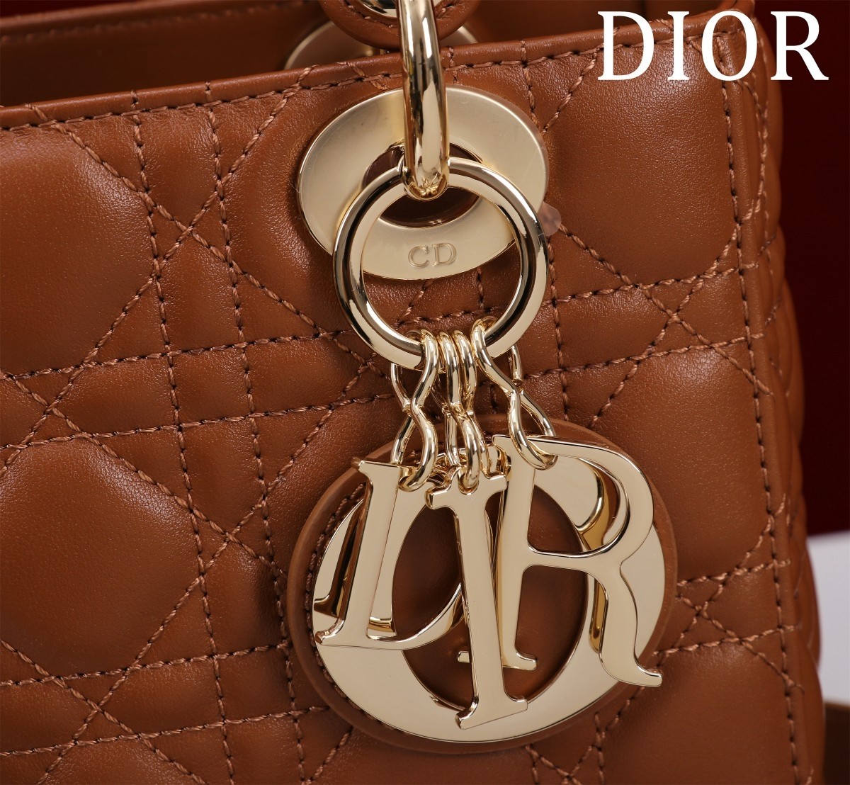 Top Quality Mini Lady Dior Bag Golden Saddle Cannage Lambskin