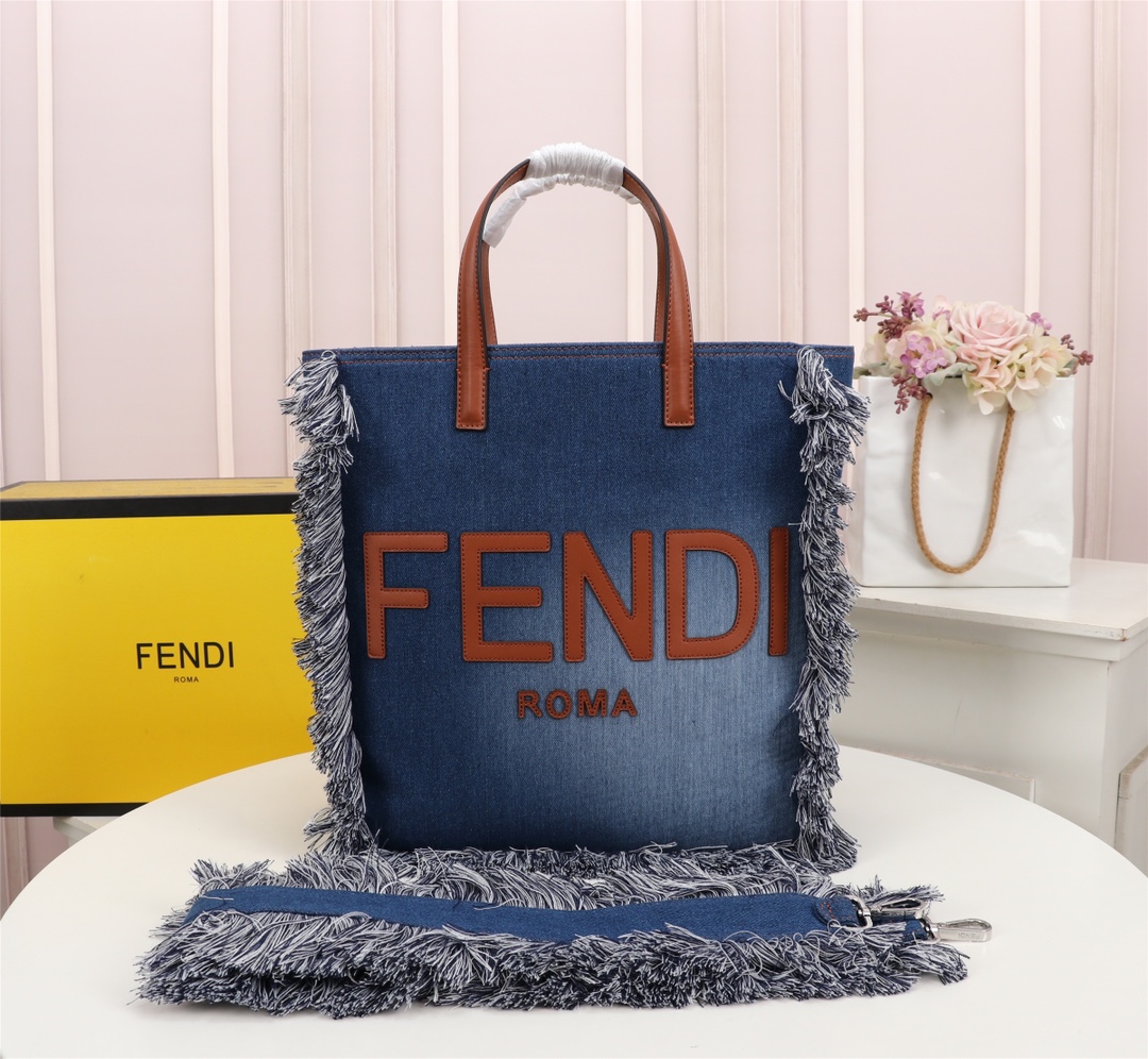 Fendi denim tote bag shoulder bag