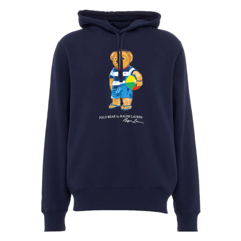 24 year Polo Bear hooded Ralph Lauren bear pullover hooded fleece sweatshirt