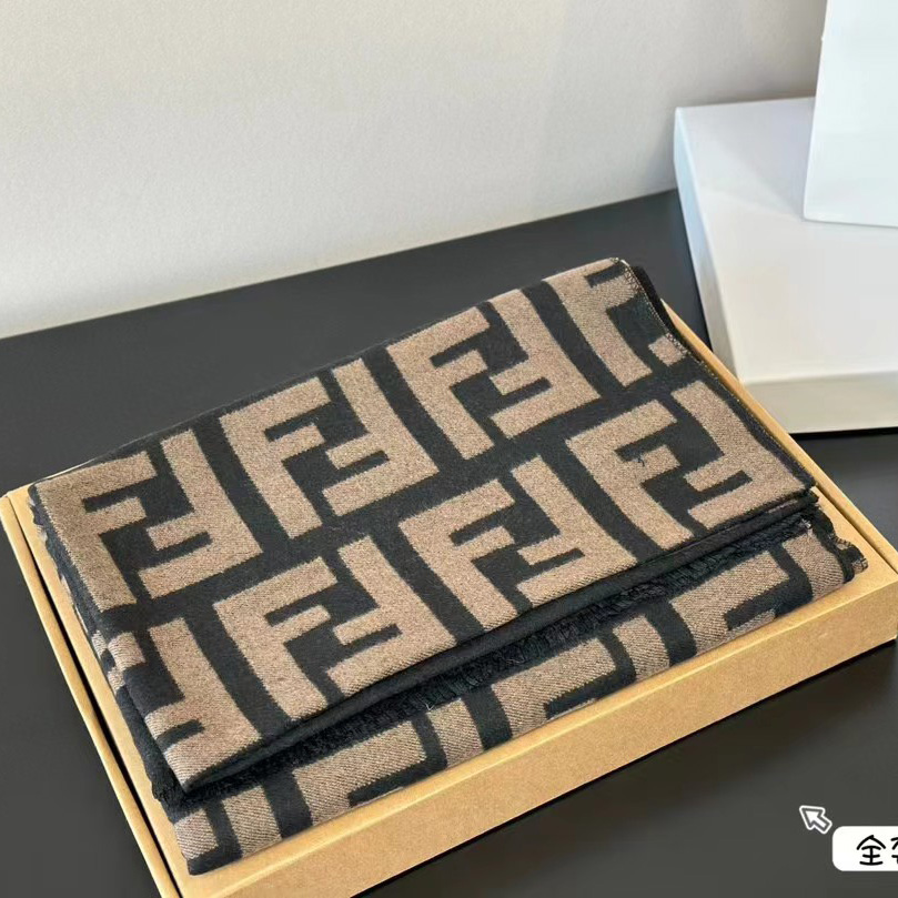 Replica Fendi FF vintage style 100% cashmere scarf