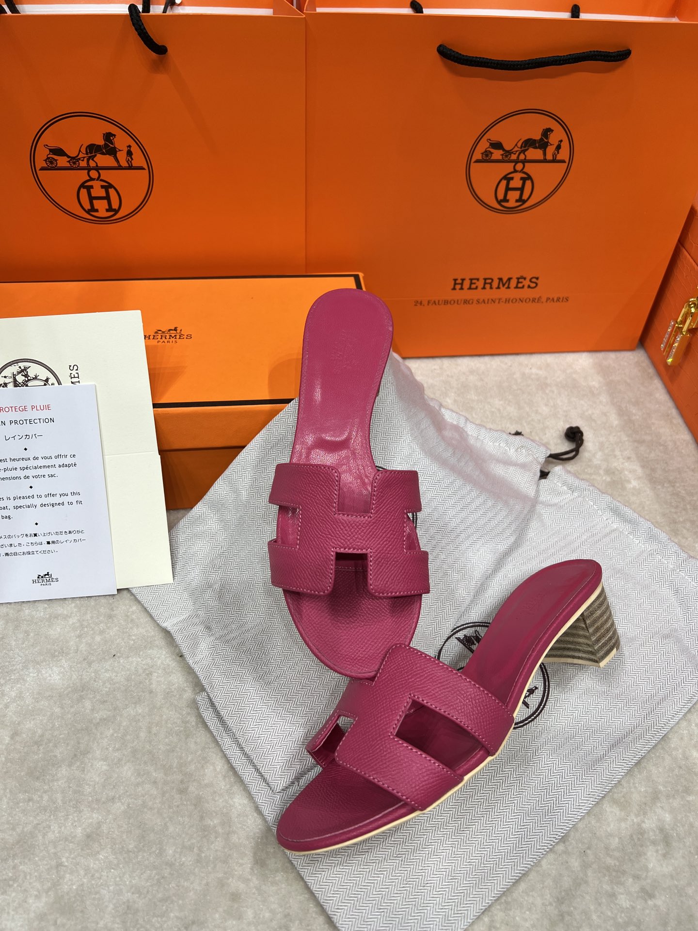 Hermes wooden chunky sandals