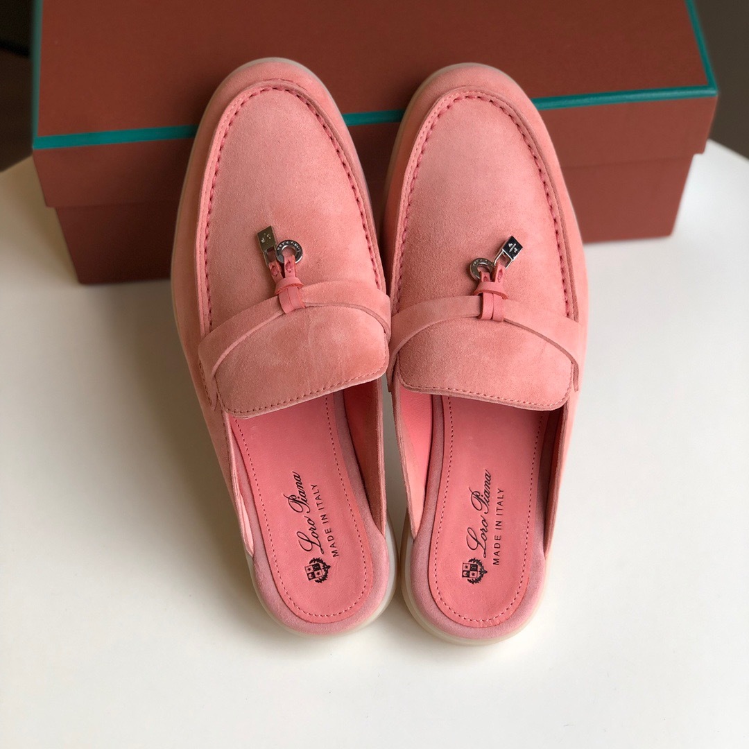 Loro*Piana Women's Slippers LP Leather flat lazy comfortable slip-on Muller sandals