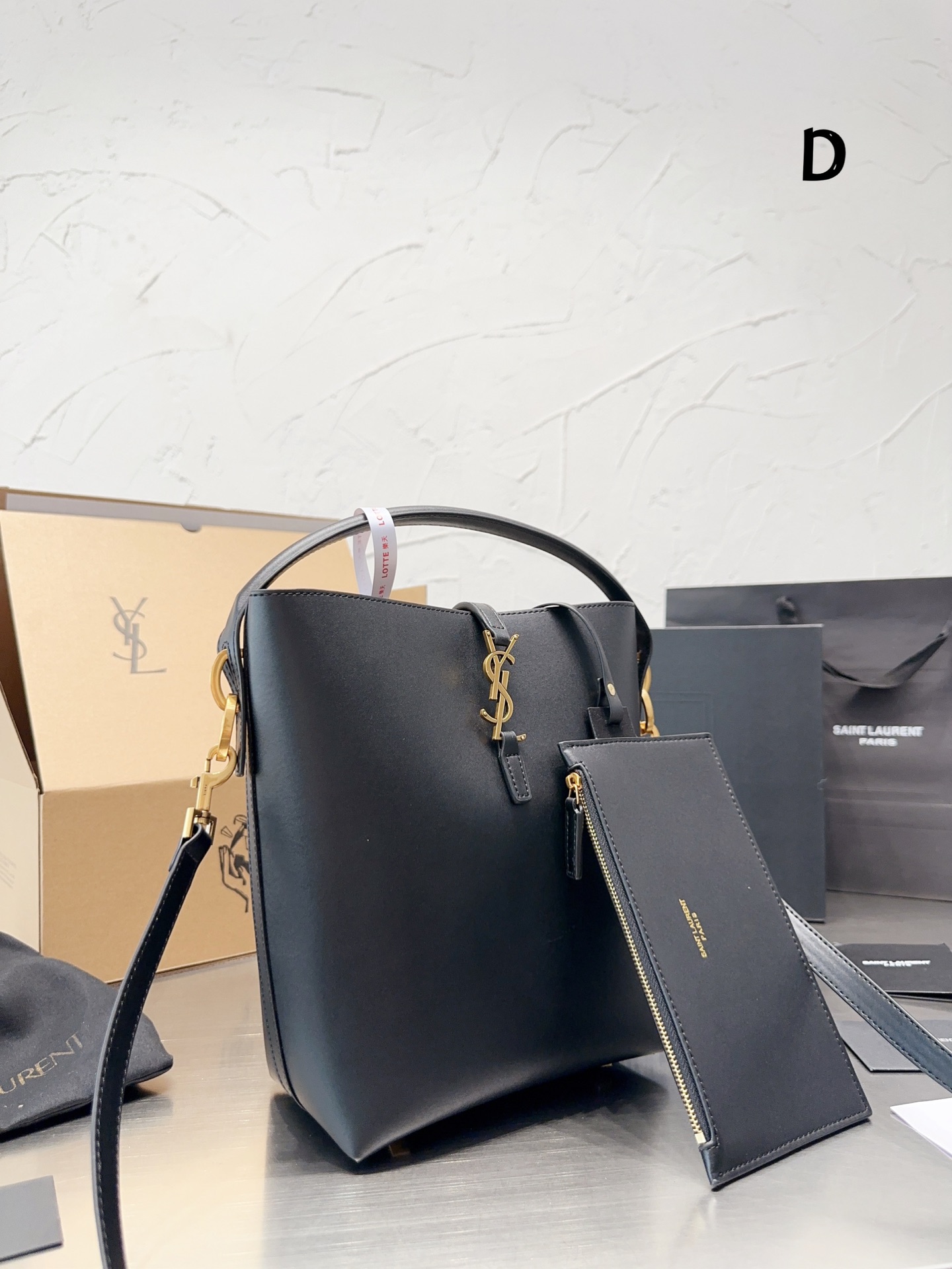 YSL bucket chain crossbody bag