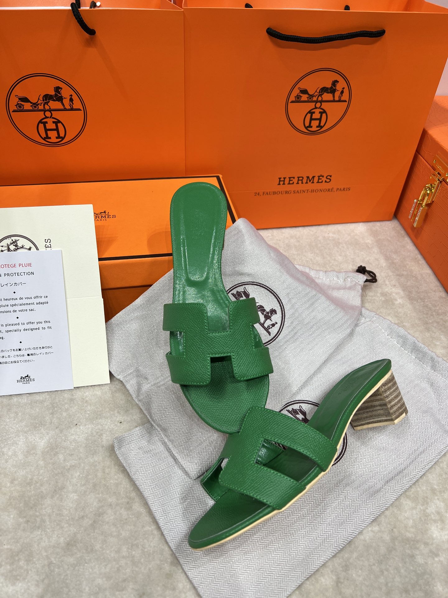 Hermes wooden chunky sandals