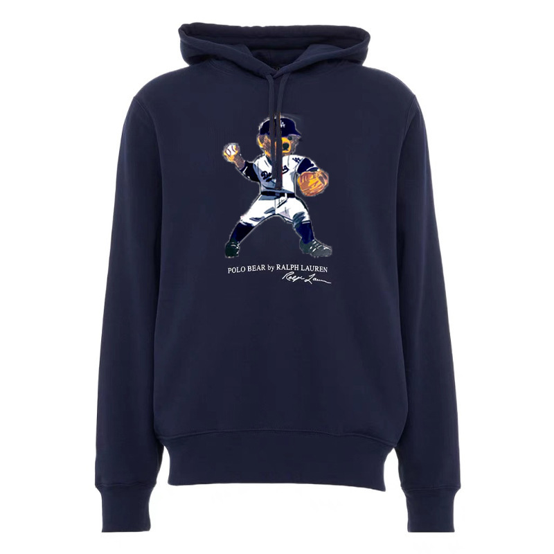 24 year Polo Bear hooded Ralph Lauren bear pullover hooded fleece sweatshirt