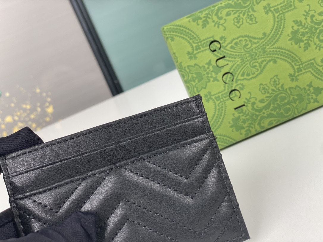 Replica Gucci GG Marmont Women Real Leather Card Bag