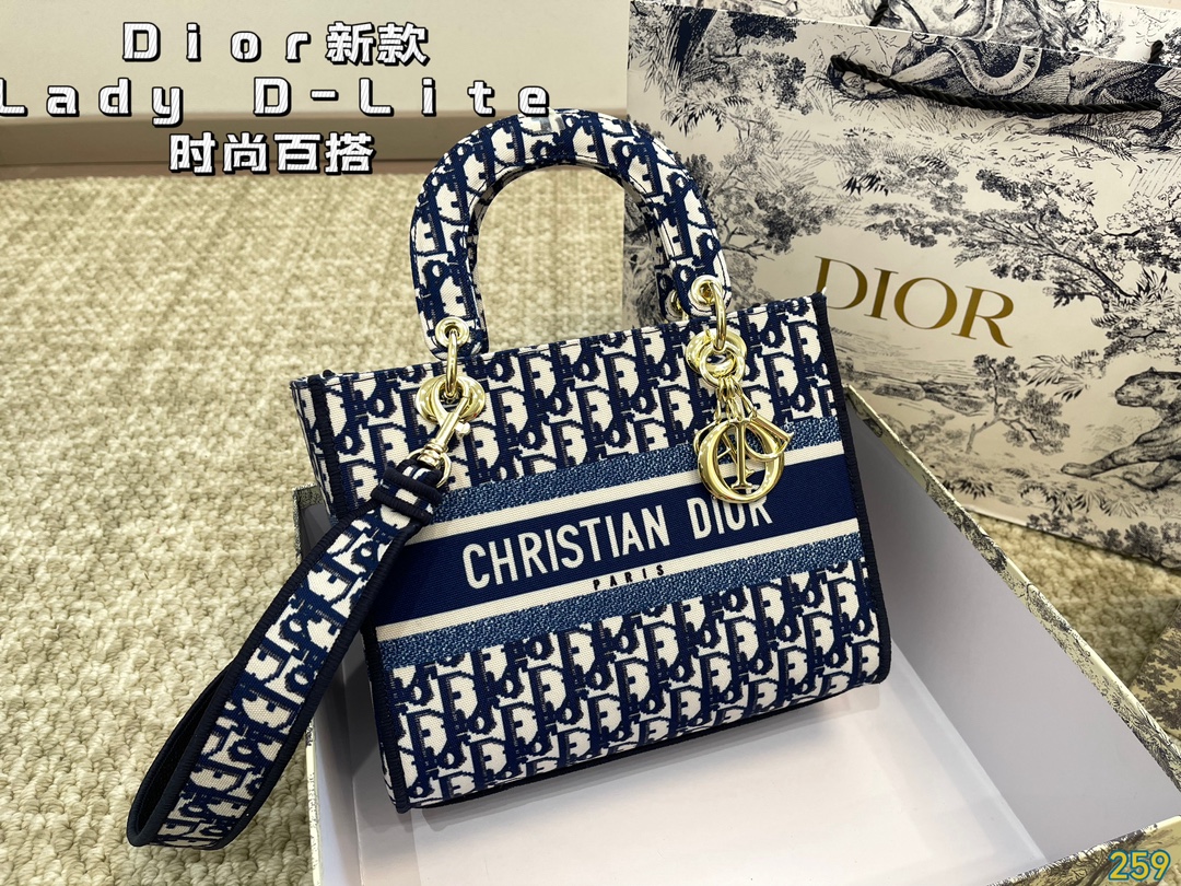 Dior lady D-lite embroidery handbag