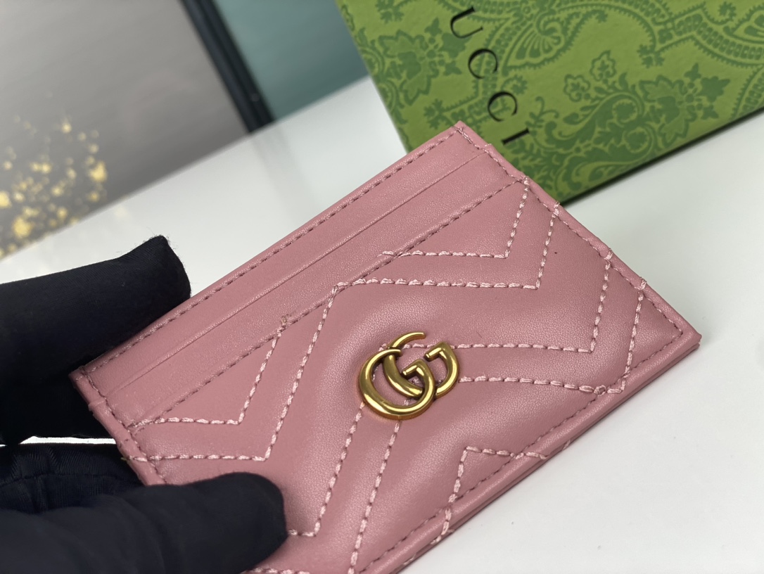 Replica Gucci GG Marmont Women Real Leather Card Bag