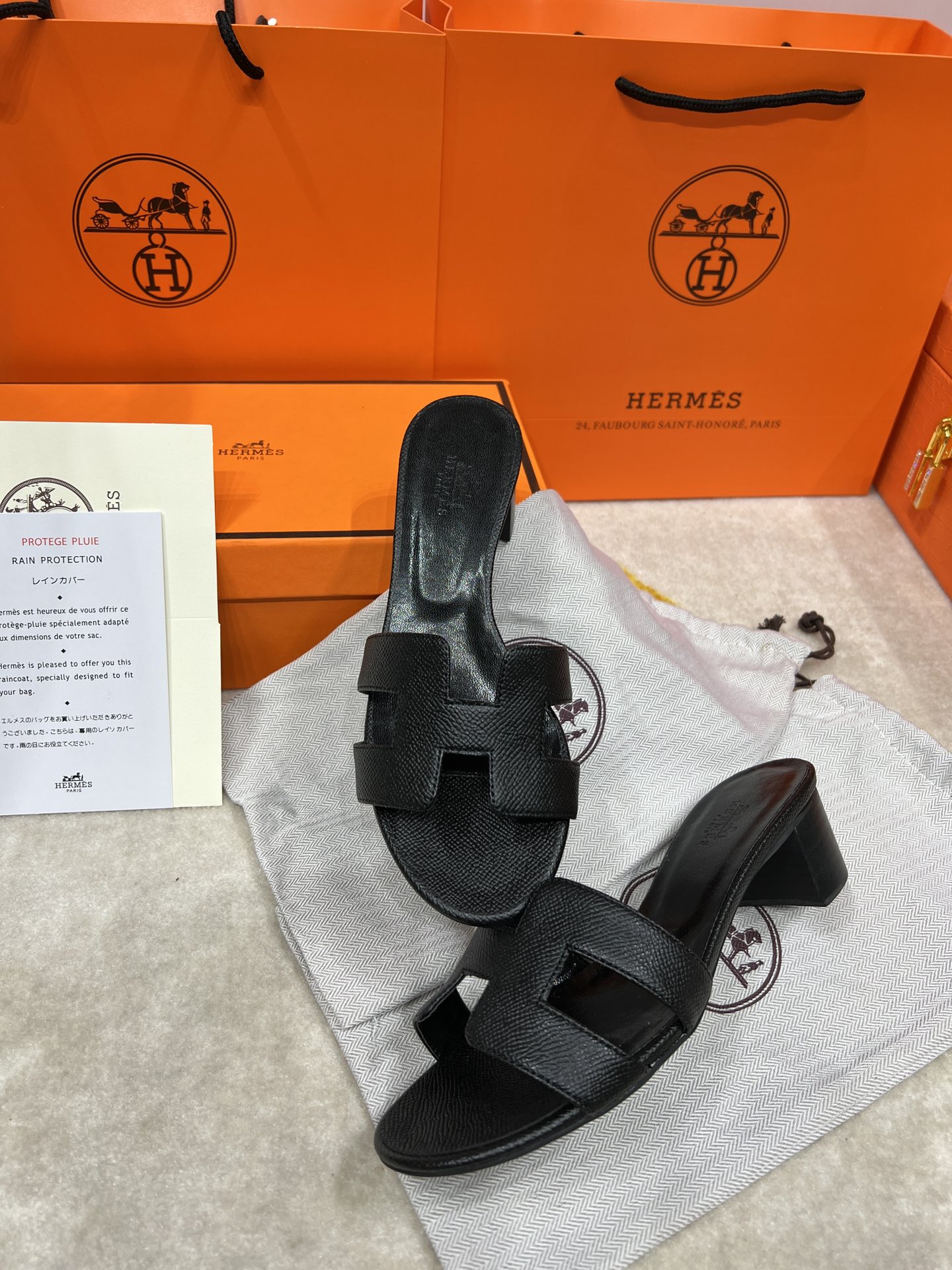 Hermes wooden chunky sandals