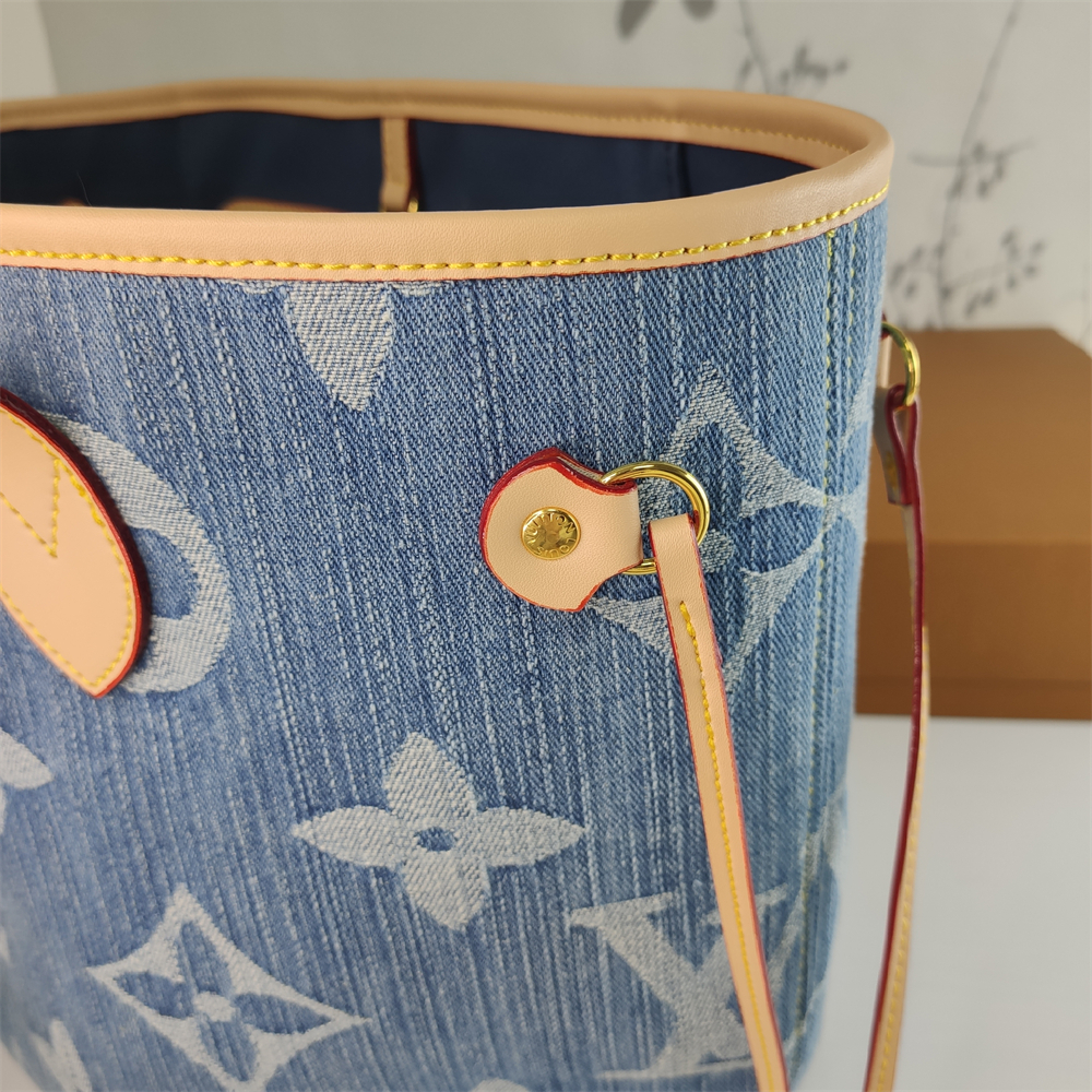 Replica Louis Vuitton denim Canvas Large Neverfull Tote Bag