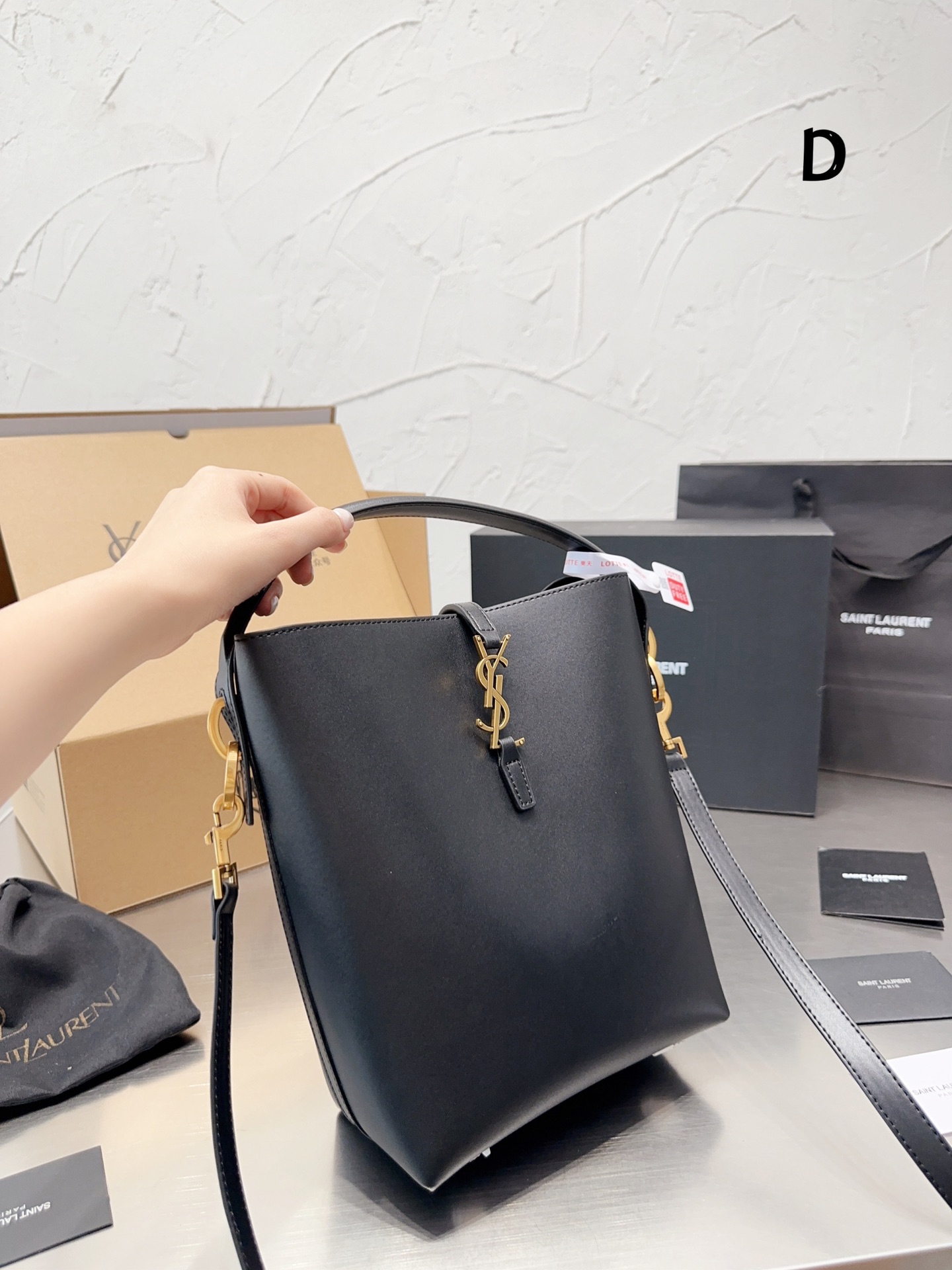 YSL bucket chain crossbody bag