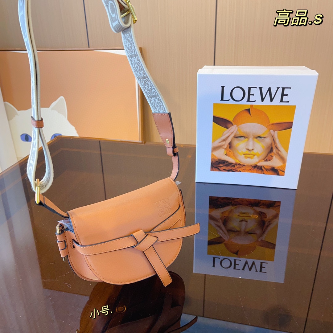 Replica Loewe Gate Small Canvas Jacquard-Trimmed Leather Shoulder Bag