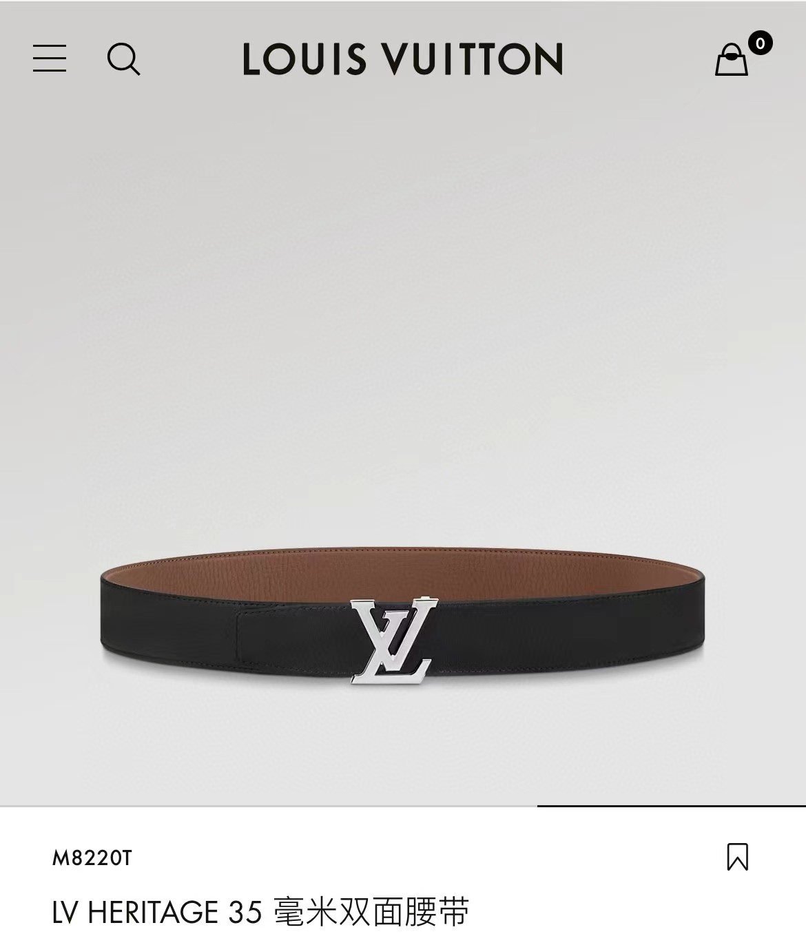High Quality LV Belts 35MM Real Leather