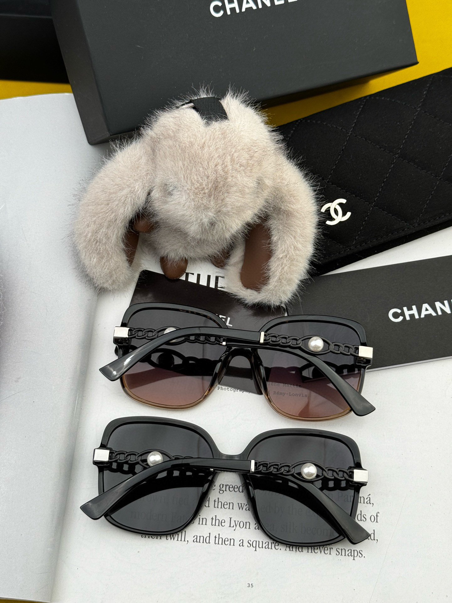2025 Chanel Pearl Large Frame Polarized Sunglasses