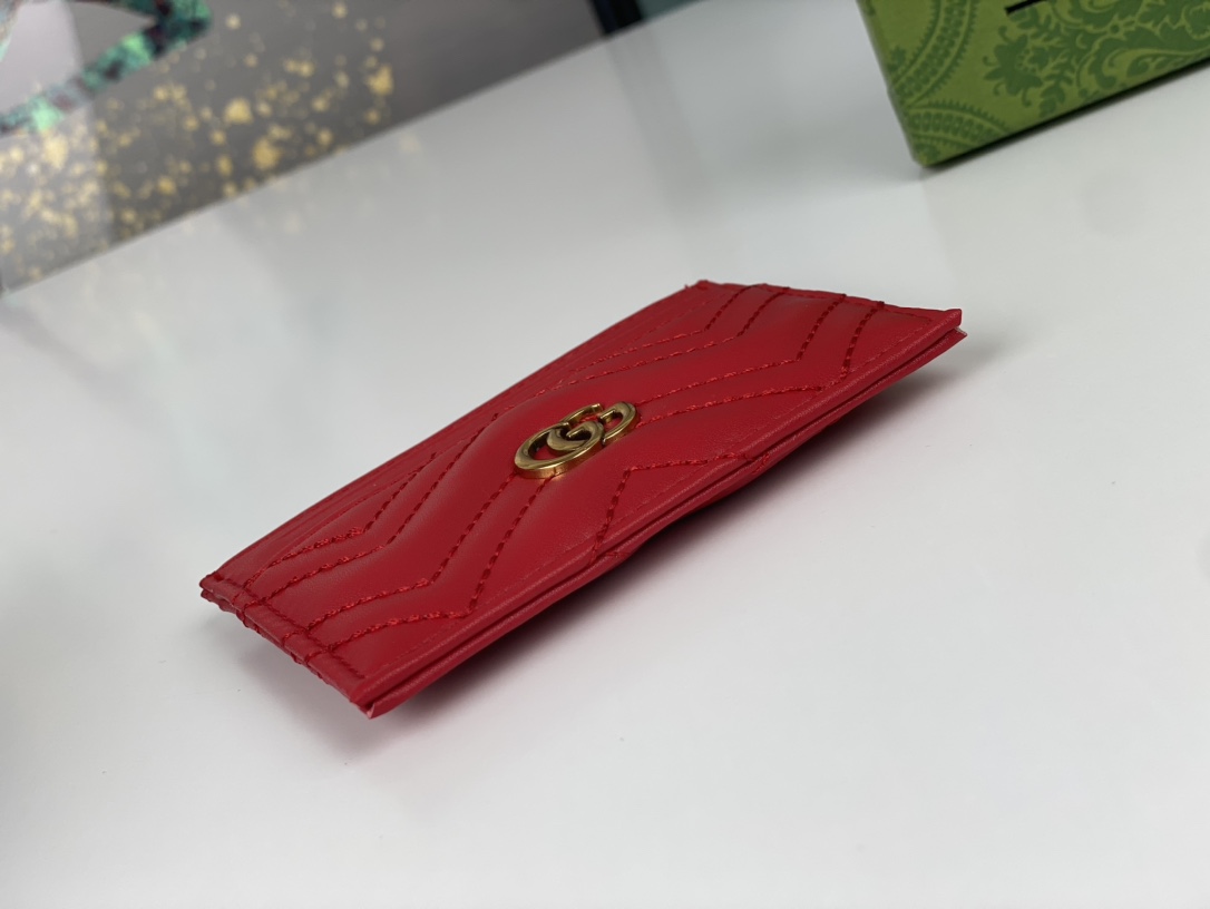 Replica Gucci GG Marmont Women Real Leather Card Bag