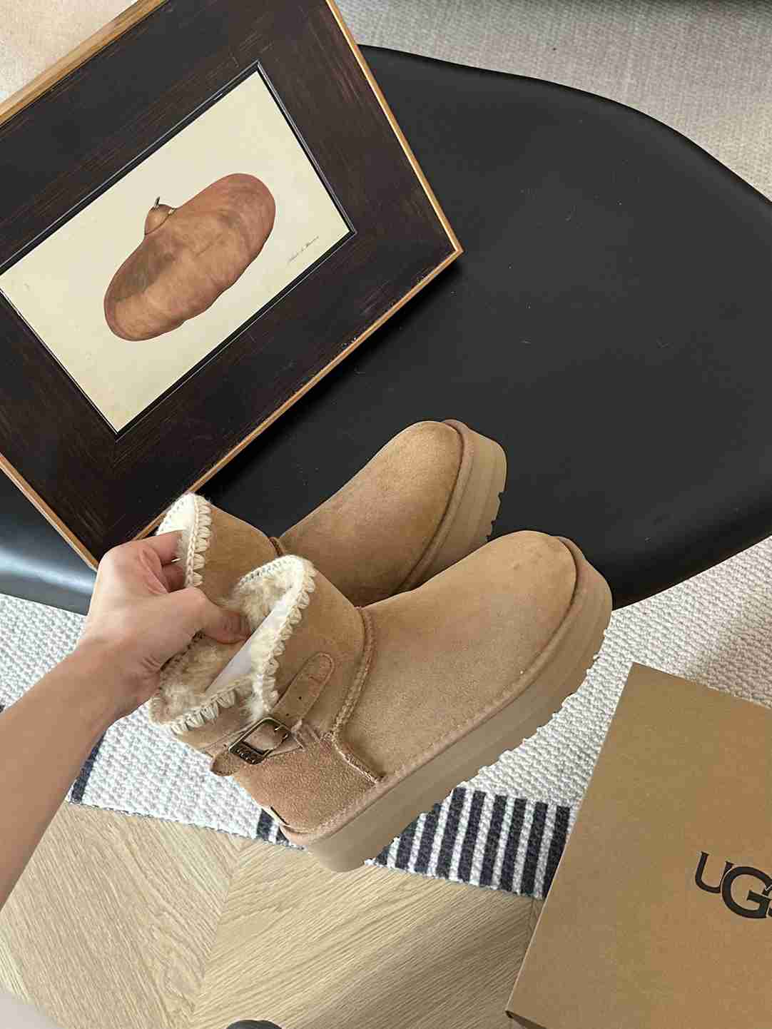 High Quality Women's Genuine Suede Pull on Boot Fuzzy Boots