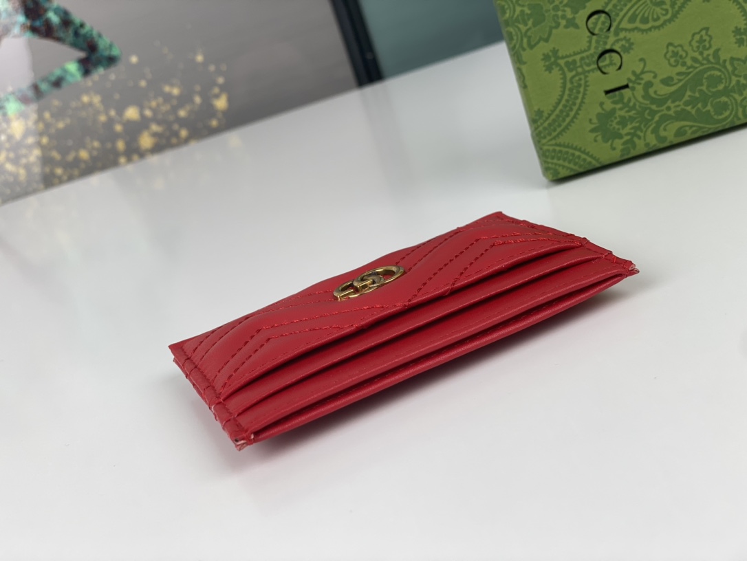 Replica Gucci GG Marmont Women Real Leather Card Bag