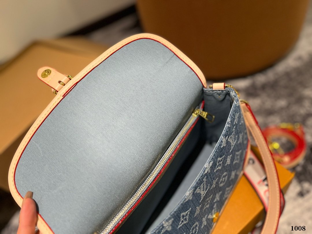 Lv Diane Denim underarm baguette bag