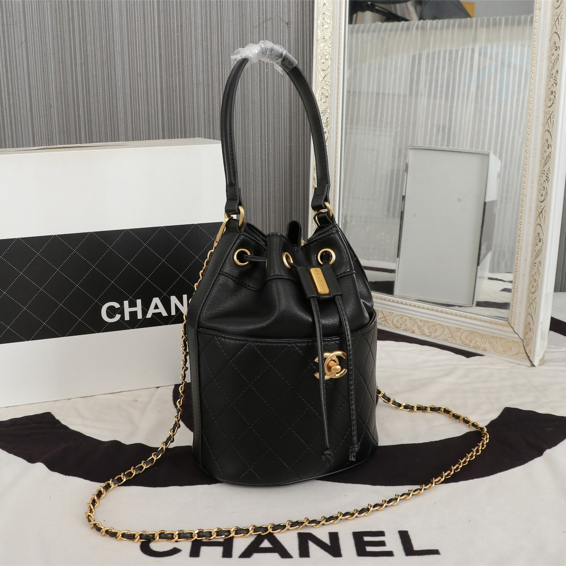 Chanel bucket crossbody bag