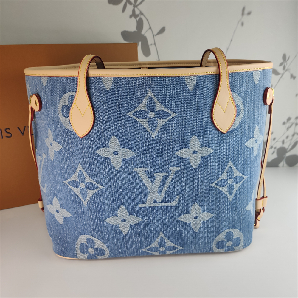 Replica Louis Vuitton denim Canvas Large Neverfull Tote Bag