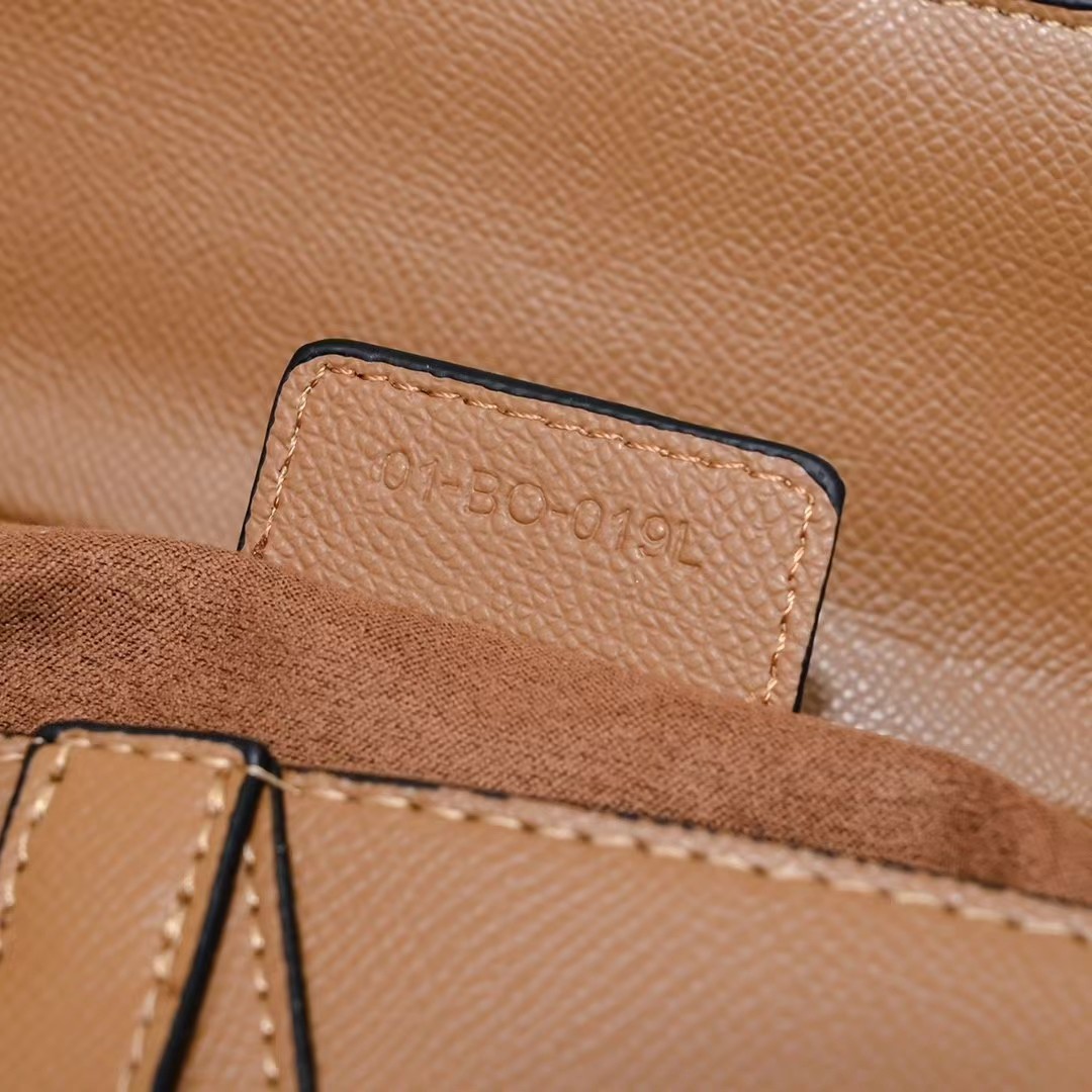 Christian Dior Grained Calfskin Mini Saddle Bag Dark Yellow