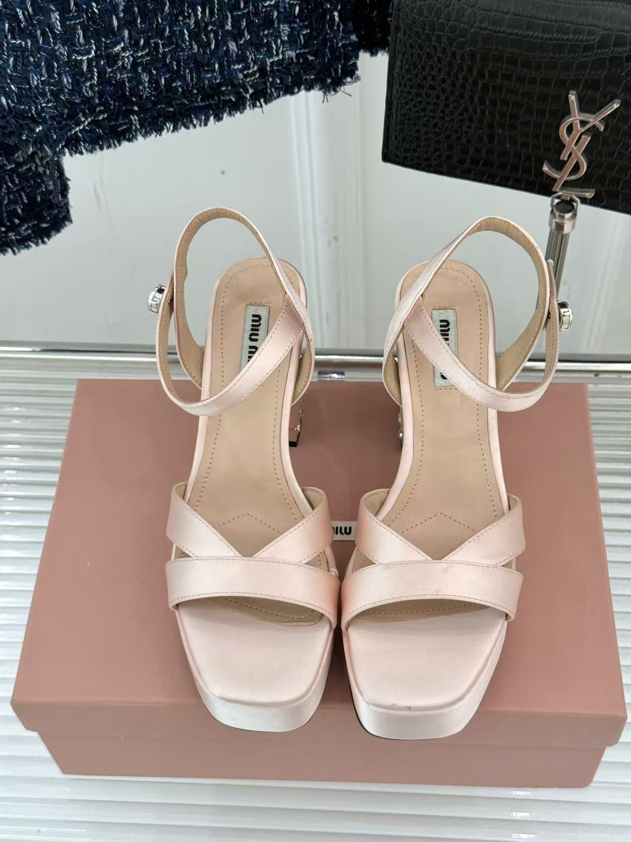 Miumiu silk high heels