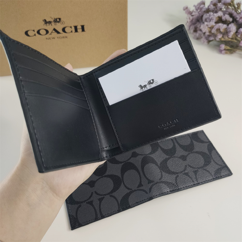 Coach 3 In 1 Wallet Men Folding Wallet Purse