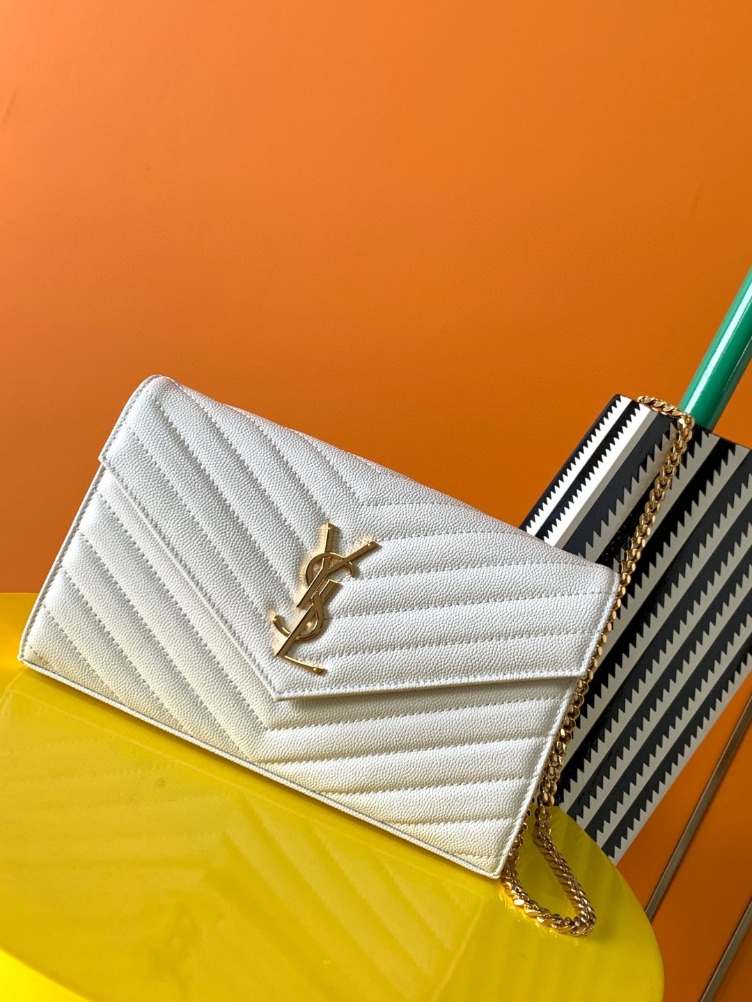 Top version YSL monogram woc 100% leather chain bag