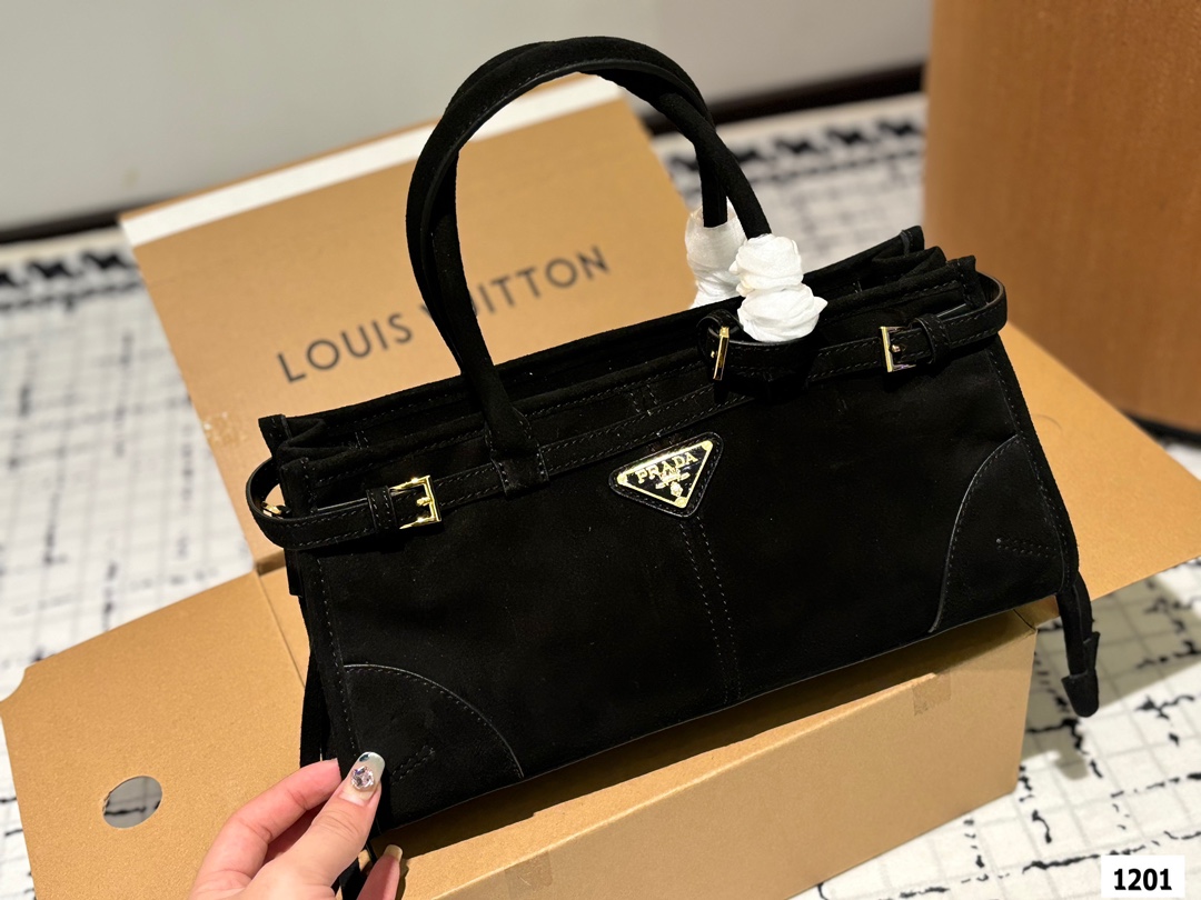 Prada Soft Lux Oil Wax Leather Hobo Handbag