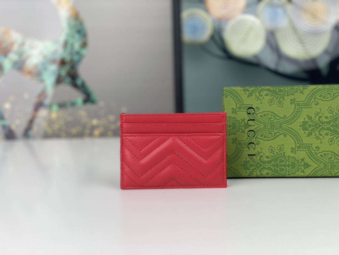 Replica Gucci GG Marmont Women Real Leather Card Bag
