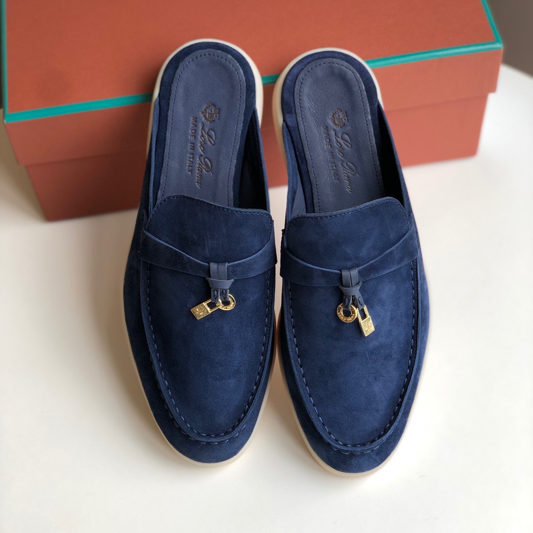 Loro*Piana Women's Slippers LP Leather flat lazy comfortable slip-on Muller sandals