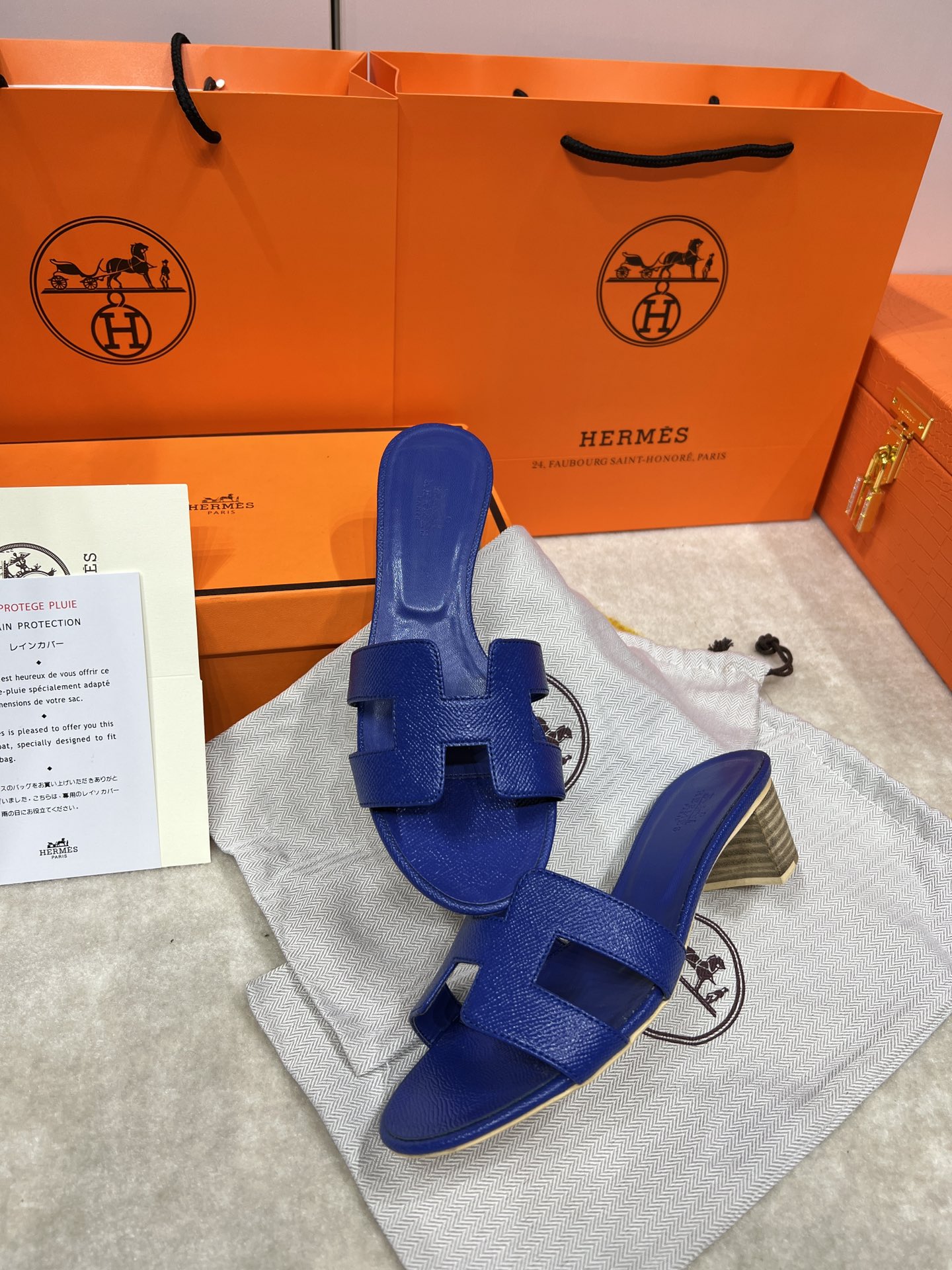 Hermes wooden chunky sandals