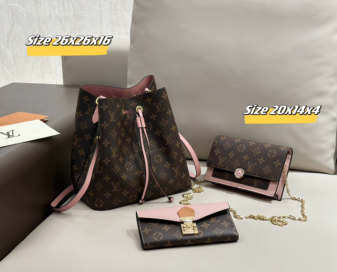 LV speedy bucket bag bundles set