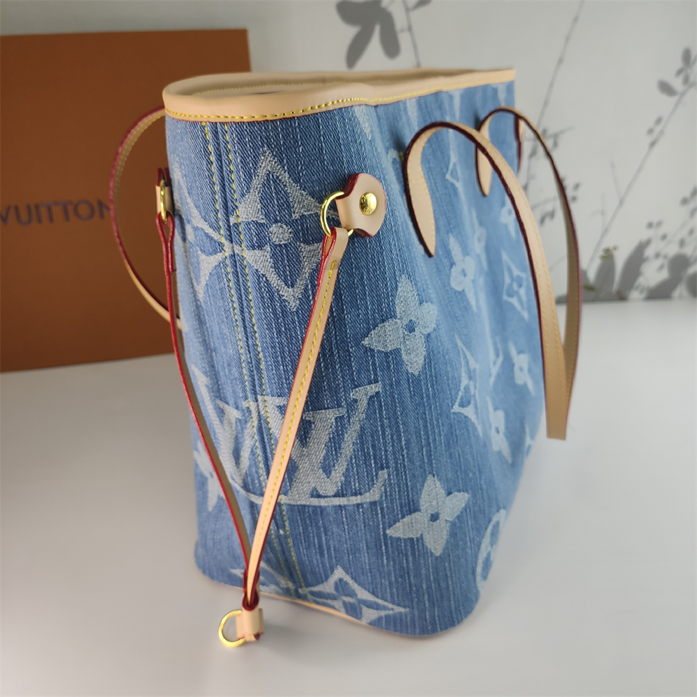 Replica Louis Vuitton denim Canvas Large Neverfull Tote Bag
