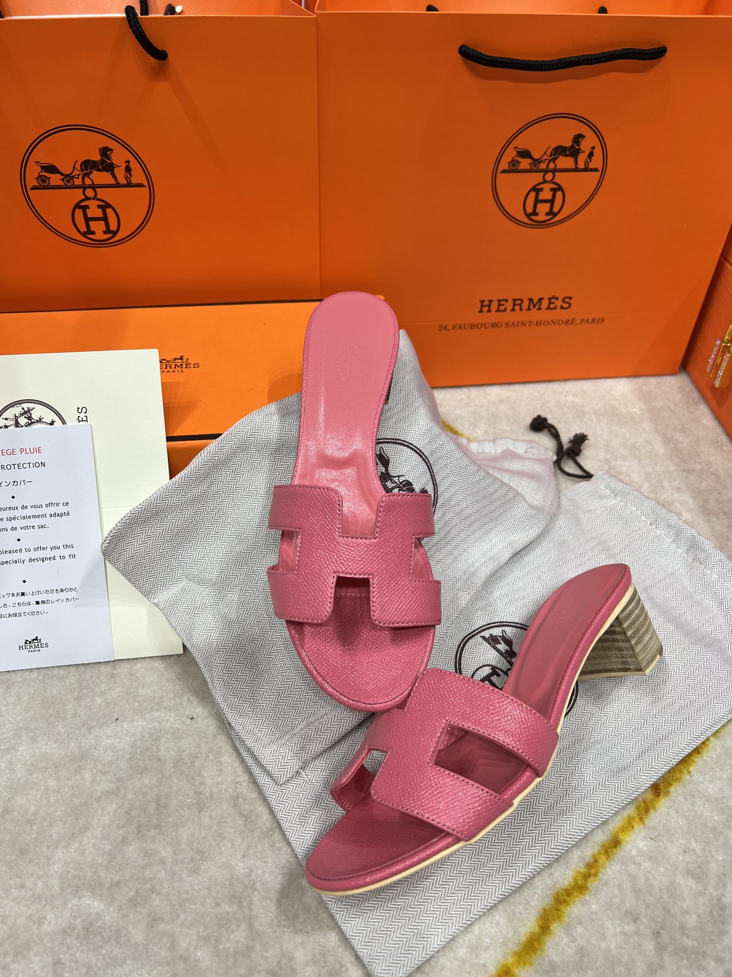 Hermes wooden chunky sandals