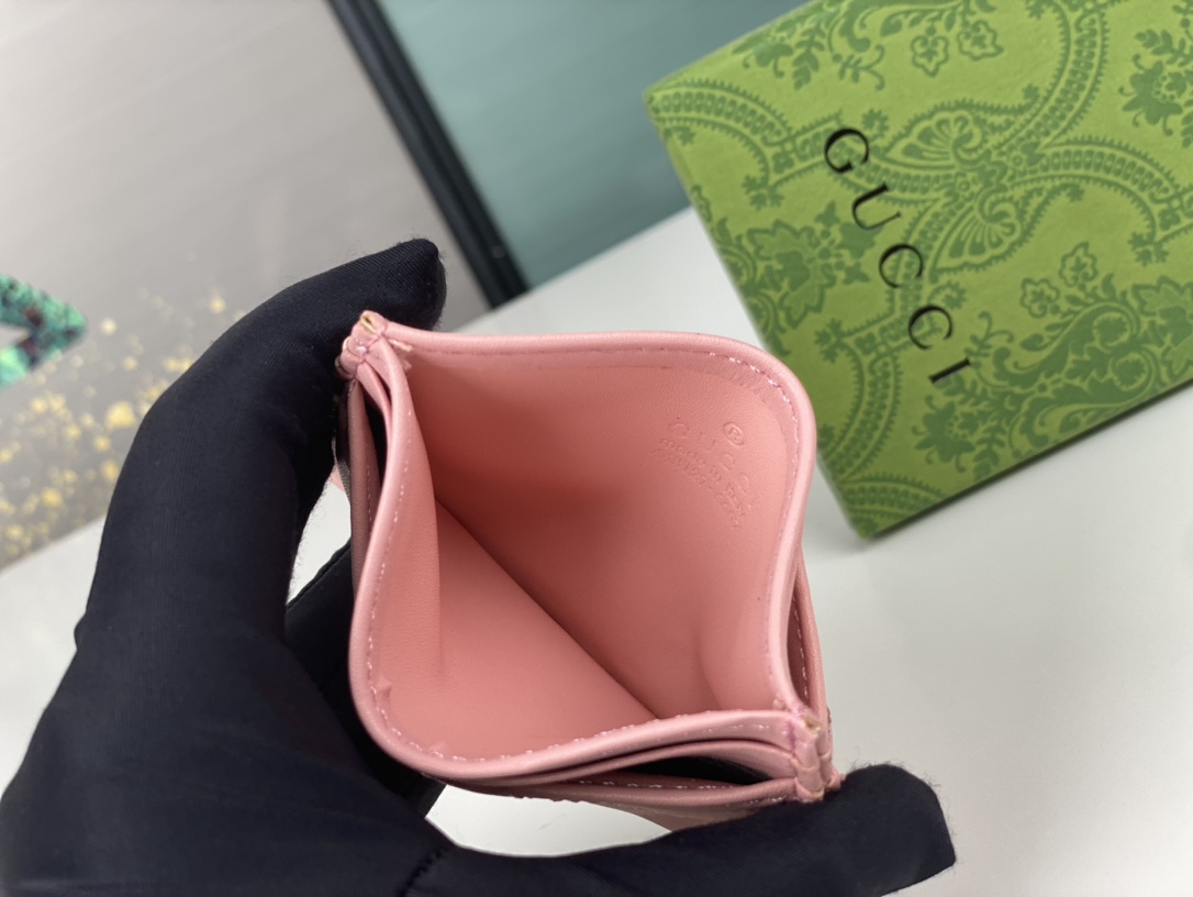 Replica Gucci GG Marmont Women Real Leather Card Bag