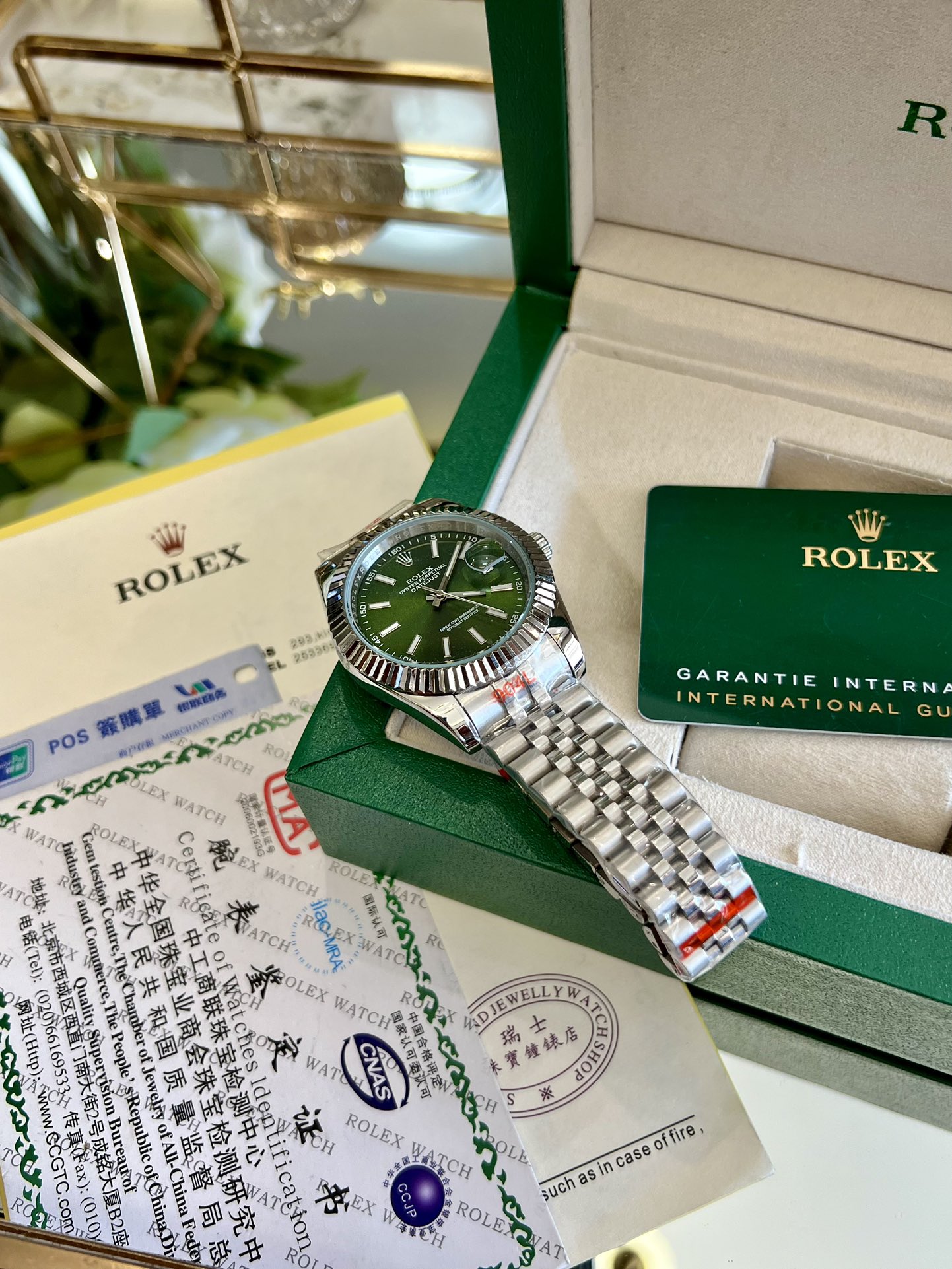 Replica Rolex Datejust Blue Dial Jubilee 18K White Gold Bezel Watch