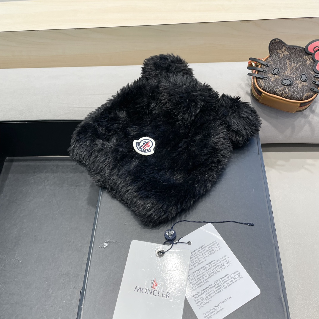 Moncler Little Bear Ears Plush Hat