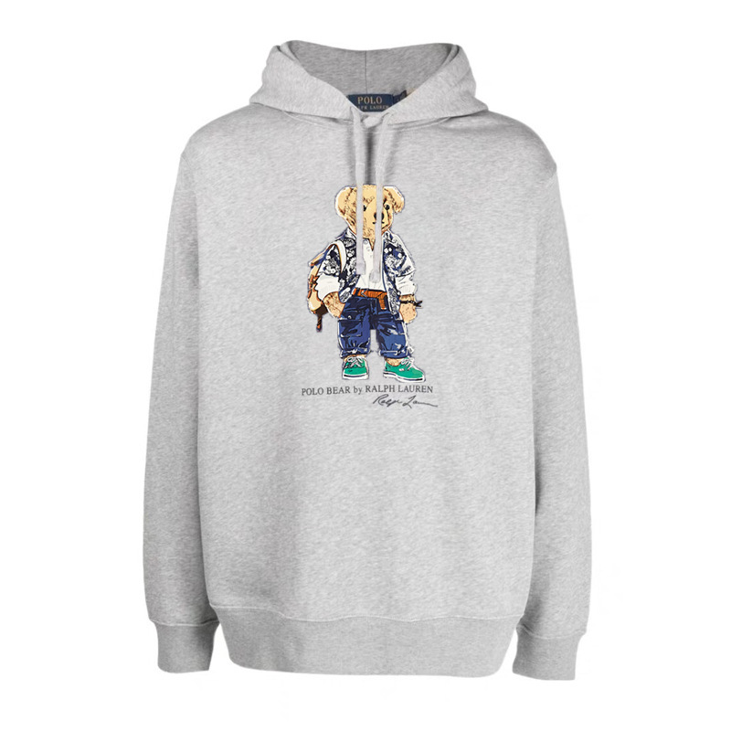 24 year Polo Bear hooded Ralph Lauren bear pullover hooded fleece sweatshirt