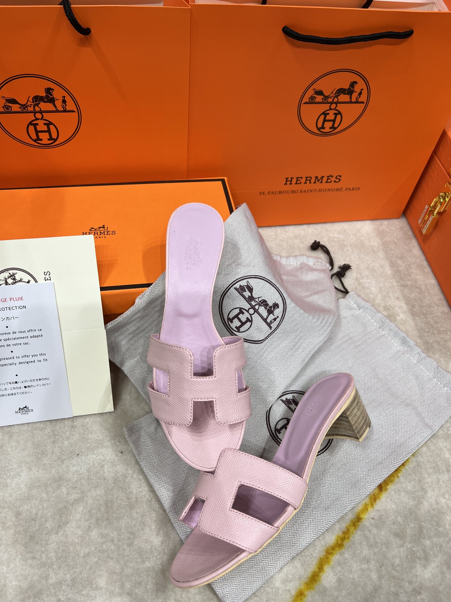 Hermes wooden chunky sandals