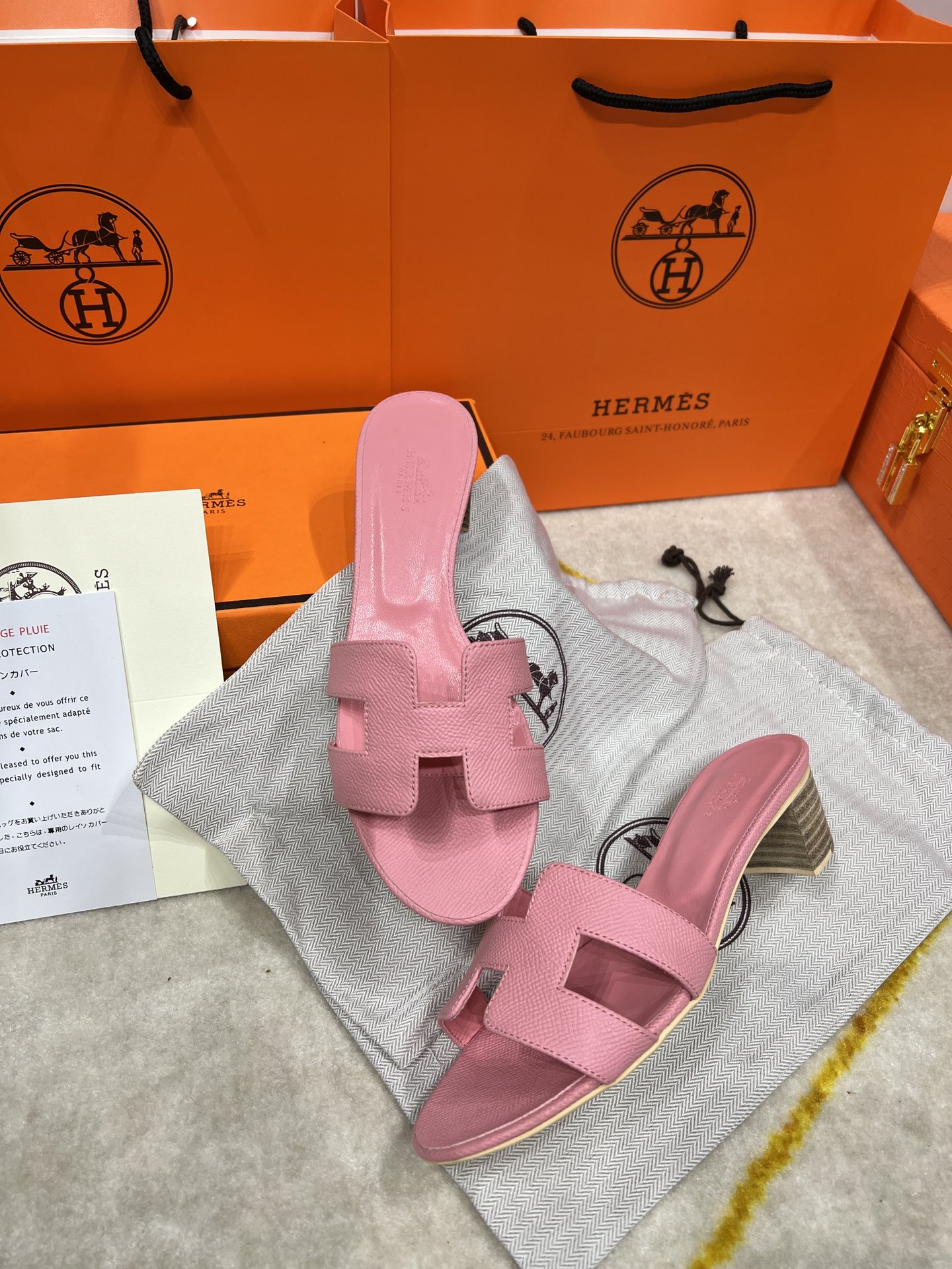 Hermes wooden chunky sandals